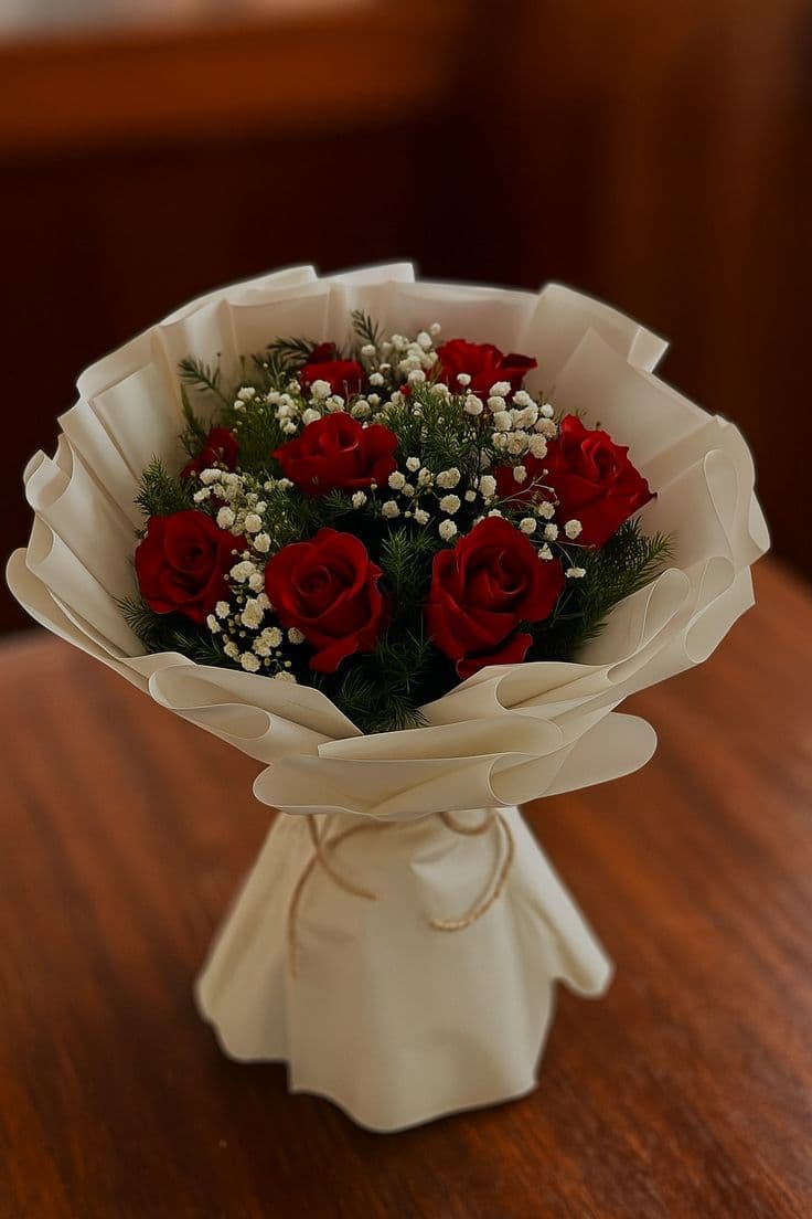 Red Roses aesthetic Bouquet